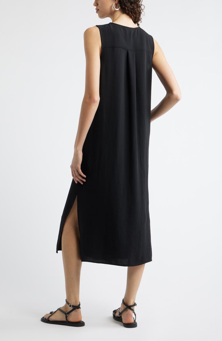 Nordstrom Ruffle Front Sleeveless Dress, Alternate, color, Black