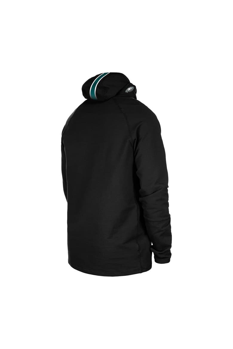 Men's New Era Black Philadelphia Eagles Functional Fandom Balaclava Helmet Stripe Tri-Blend Hoodie, Alternate, color, Black