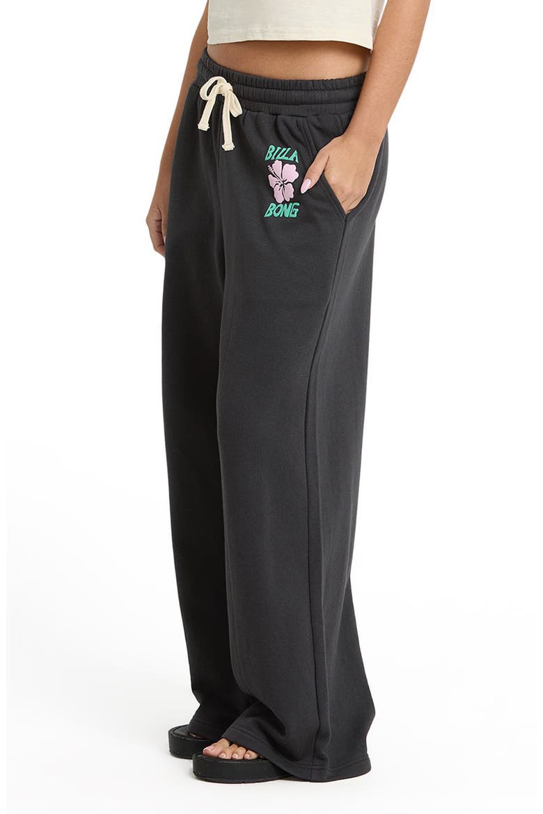 Midnight Session Wide Leg Fleece Sweatpants, Alternate, color, OFF BLACK