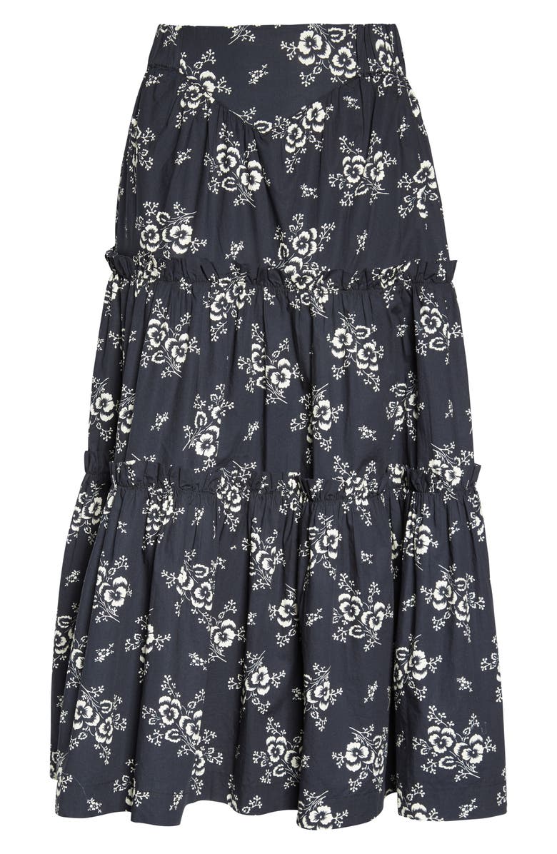 Sea Alessia Print Tiered Skirt, Alternate, color, Black