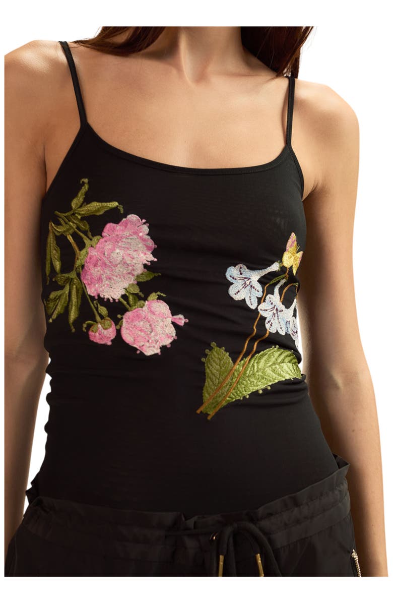Cynthia Rowley Wildflower Embroidered Tank Top, Alternate, color, Black