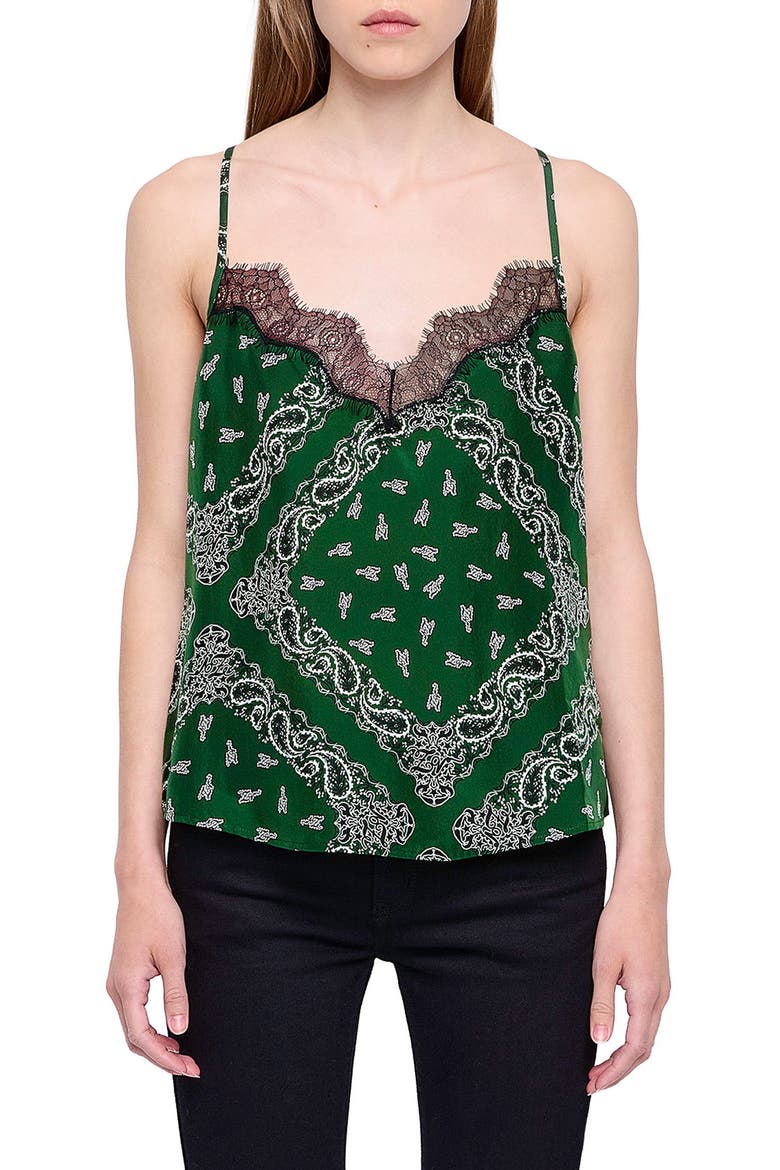Cespa Silk Bandana Camisole, Main, color, MEADOW