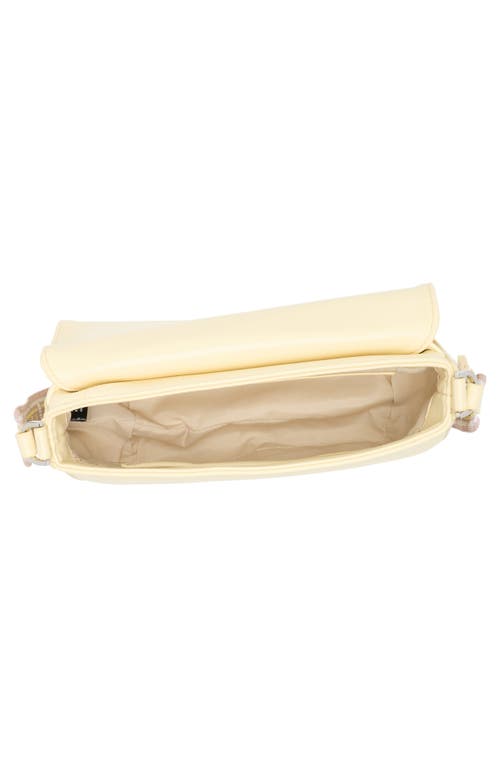 Tahari Marcy Expandable Crescent Crossbody Bag In Butter Core Smooth