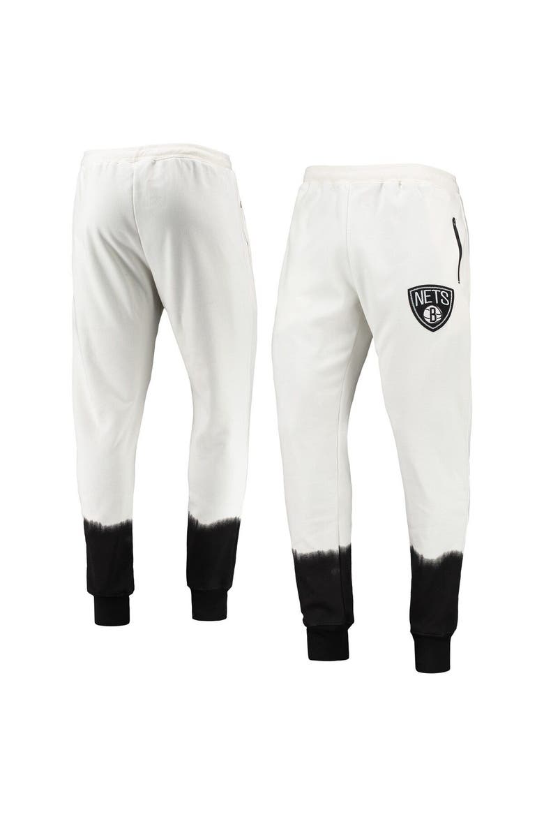 Men's FISSL Oatmeal Brooklyn Nets Double Dribble Tie-Dye Fleece Jogger Pants, Main, color, Oatmeal