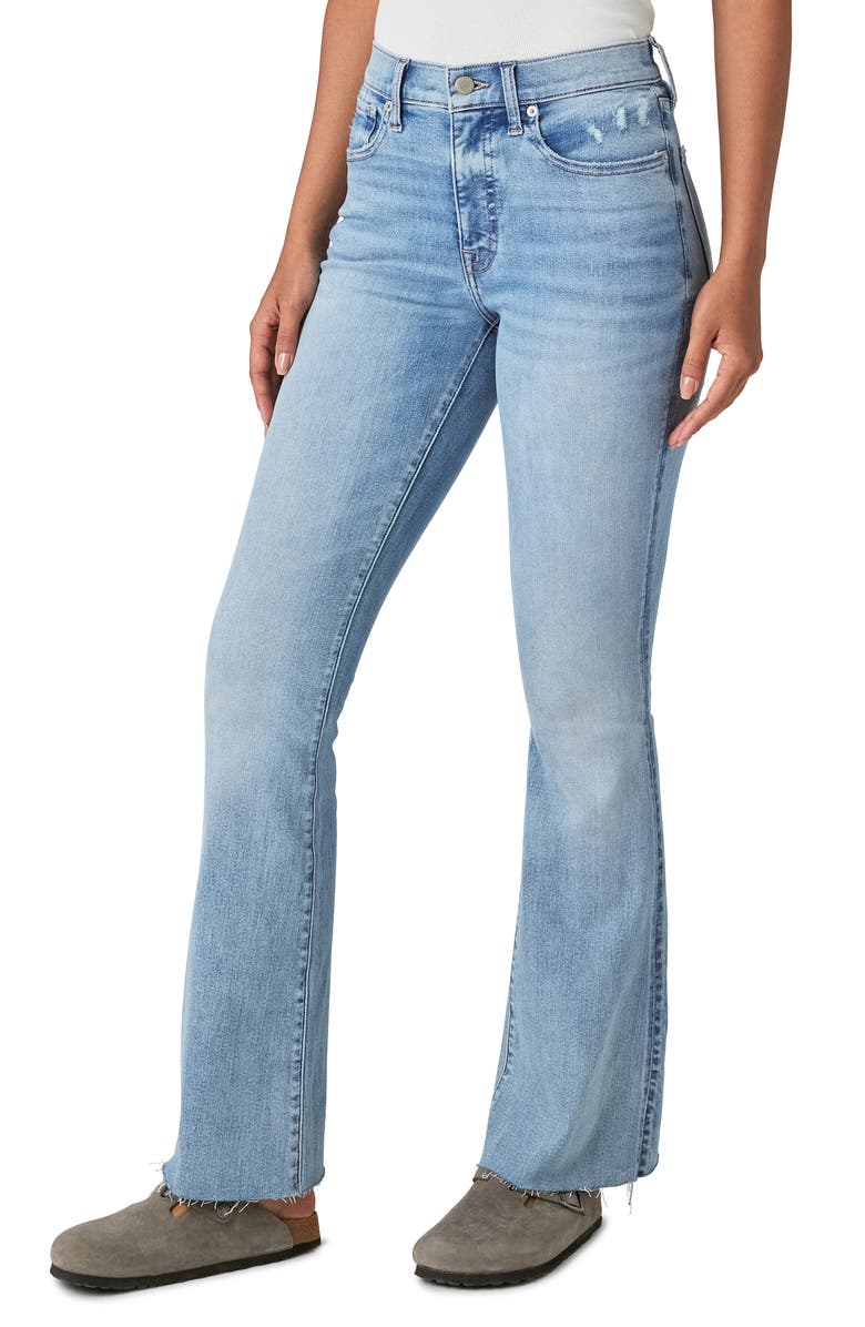 Lucky Brand Stevie Raw Hem High Waist Flare Jeans, Alternate, color, Cabana