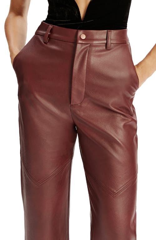 Bardot Karsoon Faux Leather Straight Leg Pants In Burgundy