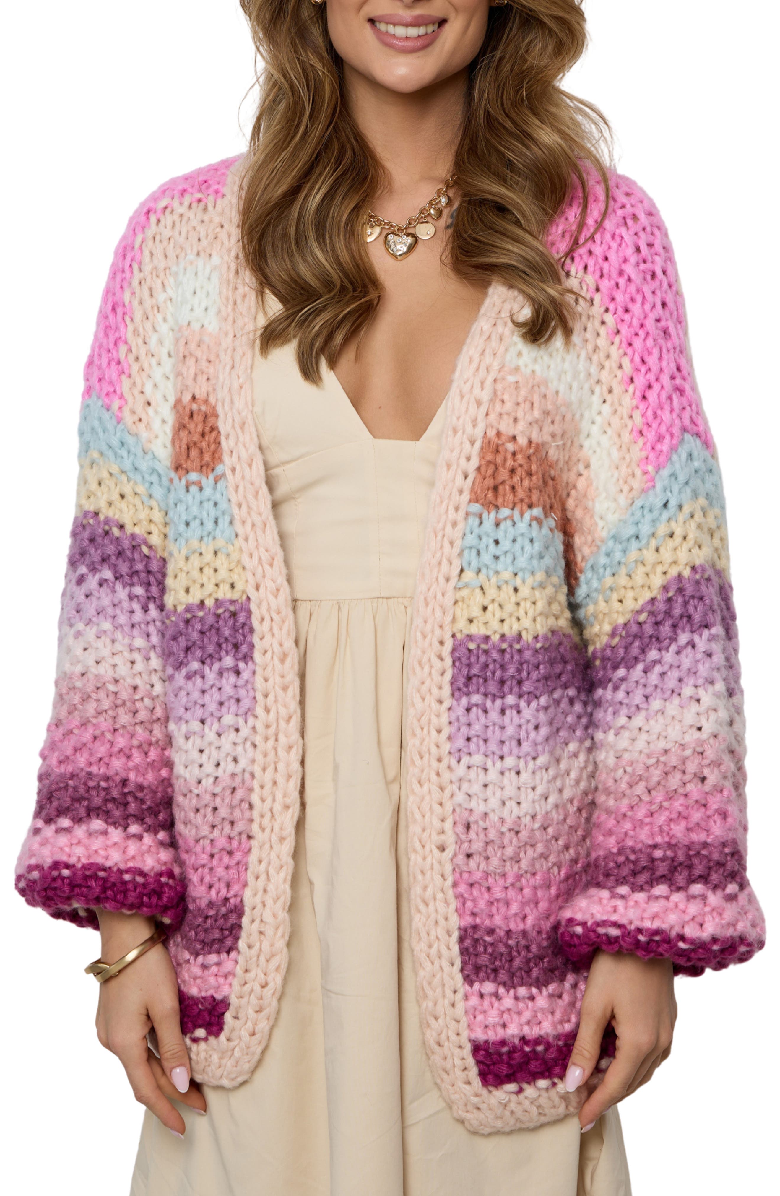 SAACHI Mayflower Stripe Crochet Cardigan