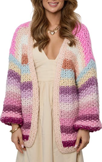 SAACHI Mayflower Stripe Crochet Cardigan | Nordstromrack