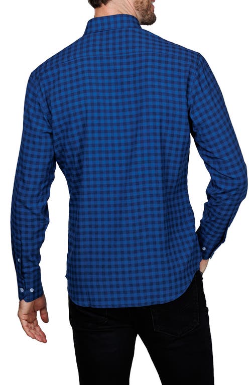 Tailorbyrd Classic Fit Gingham Print Performance Button-down Shirt In Animal Print