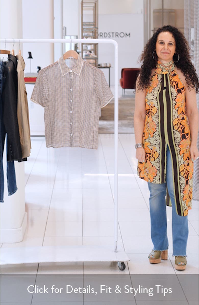 The Houndstooth Silk Short Sleeve Button-Up Shirt, sales video thumbnail