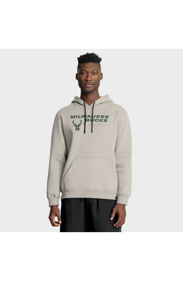 FANATICS Men's Fanatics Off White Milwaukee Bucks Crossover Collection Blocked Shot Premium Pullover Hoodie, Main, color, Cream