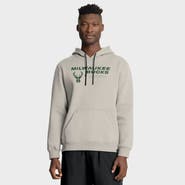 FANATICS Men's Fanatics Off White Milwaukee Bucks Crossover Collection Blocked Shot Premium Pullover Hoodie