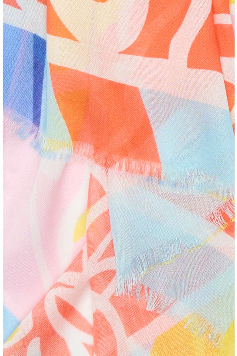 summer day oblong scarf, Alternate, color, BLUE MULTI