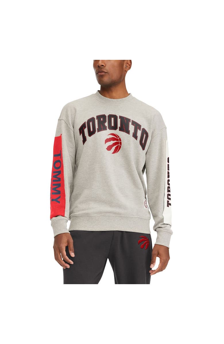TOMMY JEANS Men's Tommy Jeans Gray Toronto Raptors James Patch Pullover Sweatshirt, Alternate, color, Gray