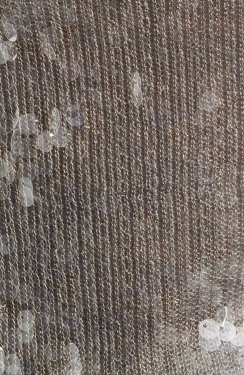 MANGO Sleeveless Sequin Halter Top, Alternate, color, Silver