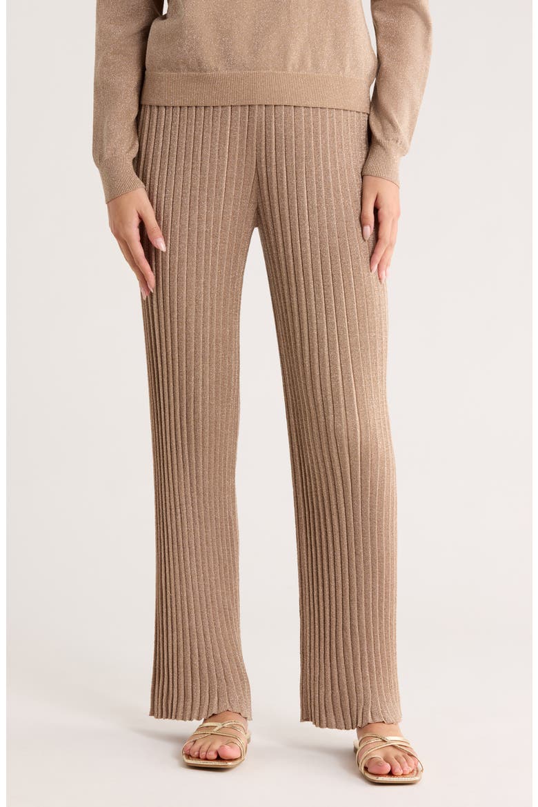 Rib Pull-On Pants, Main, color, SATIN SHIMMER LUREX