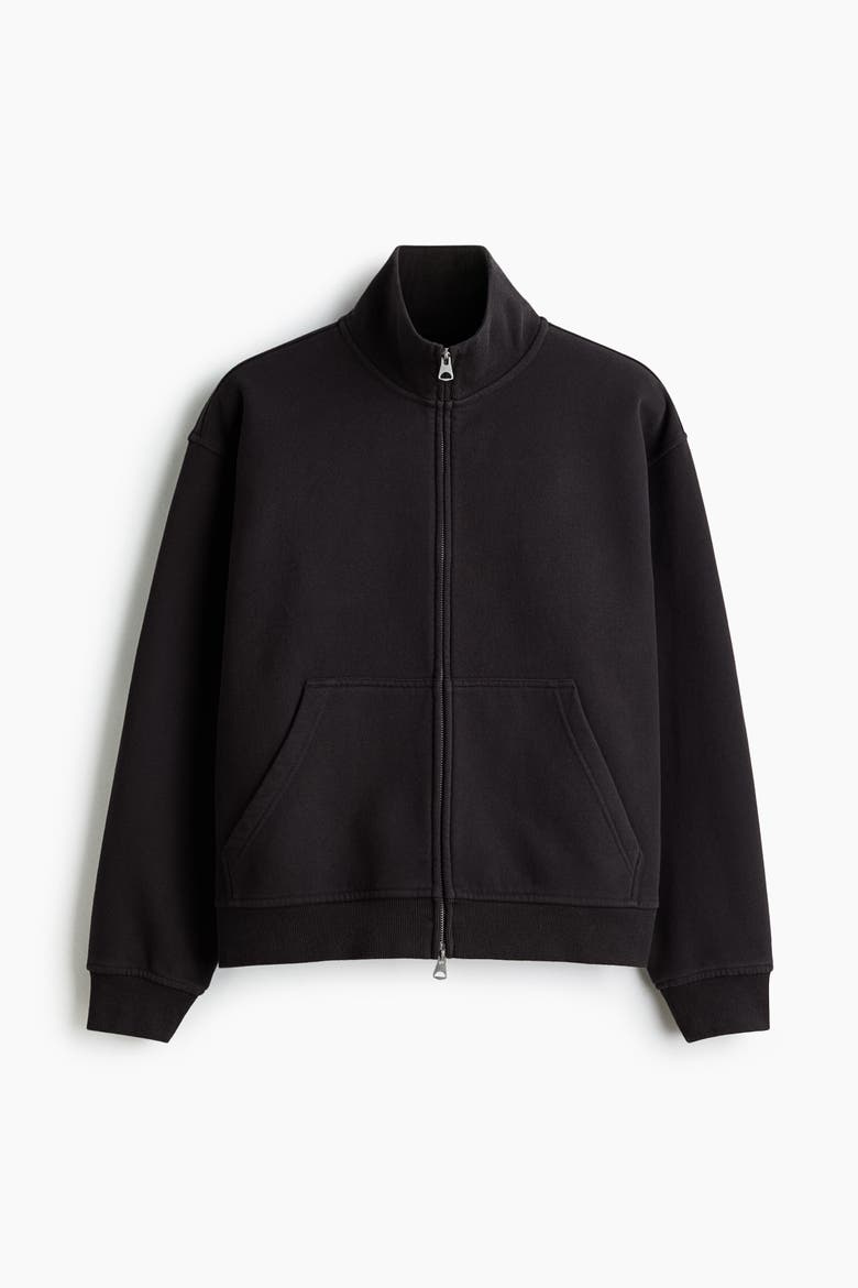 Relaxed Fit Boxy-style Track Jacket, Alternate, color, Black