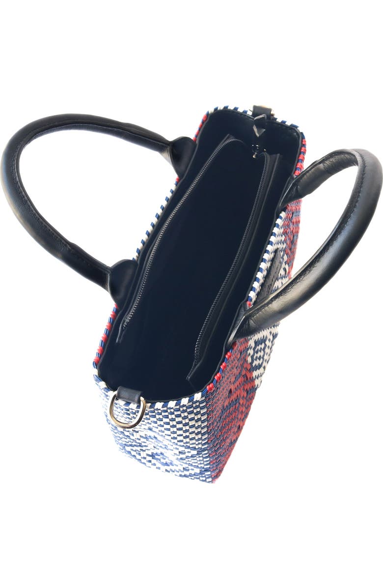 Tin Marin Small Woven Crossbody Bag with Leather, Alternate, color, Red & Blue