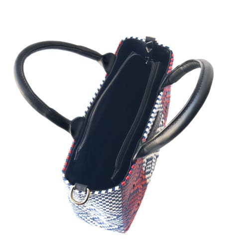 Tin Marin Small Woven Crossbody Bag With Leather In Multi