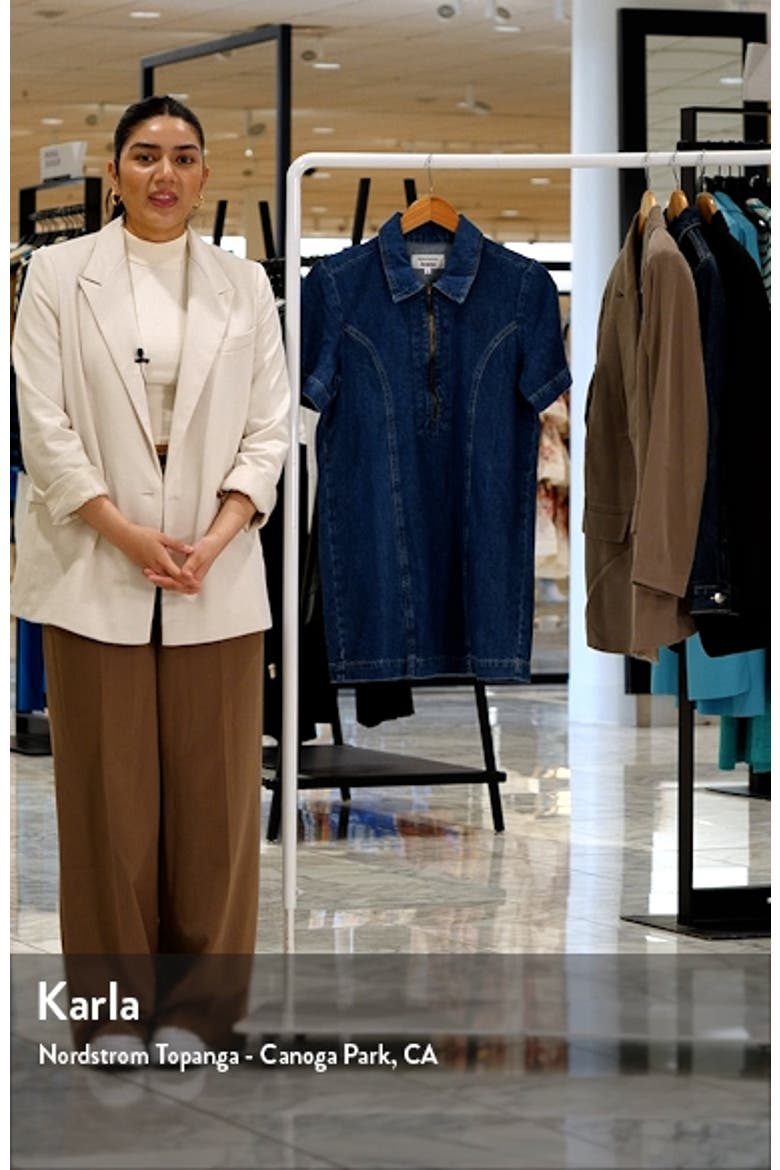 Quarter-Zip Stretch Organic Cotton Denim Minidress video