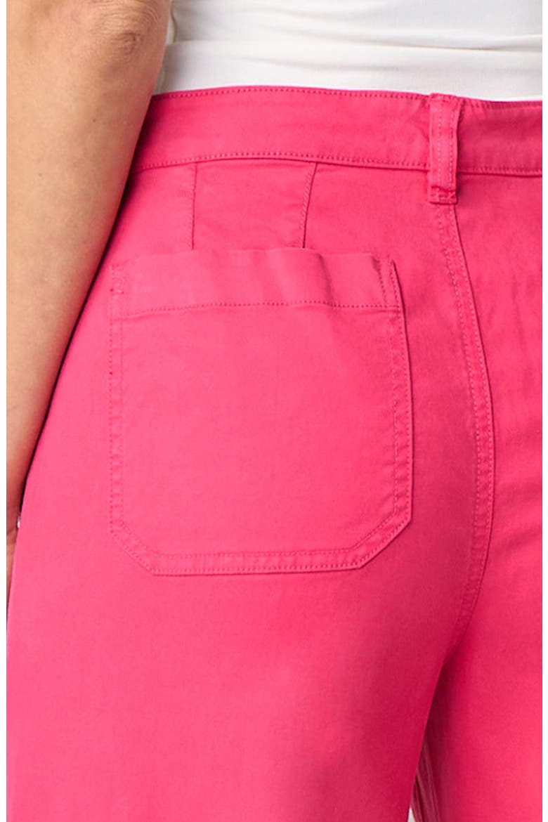 High Waist Patch Pocket Crop Wide Leg Pants, Alternate, color, DIVA PINK