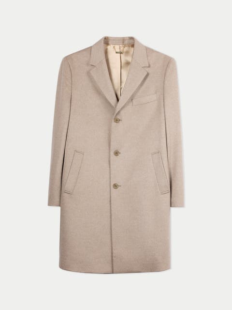 Men's Cashmere Coat With Notched Lapels