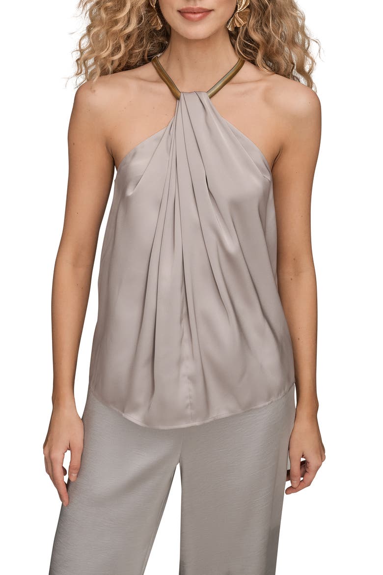 Twist Neck Halter Top, Main, color, VAPOR