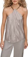 Donna Karan New York Twist Neck Halter Top
