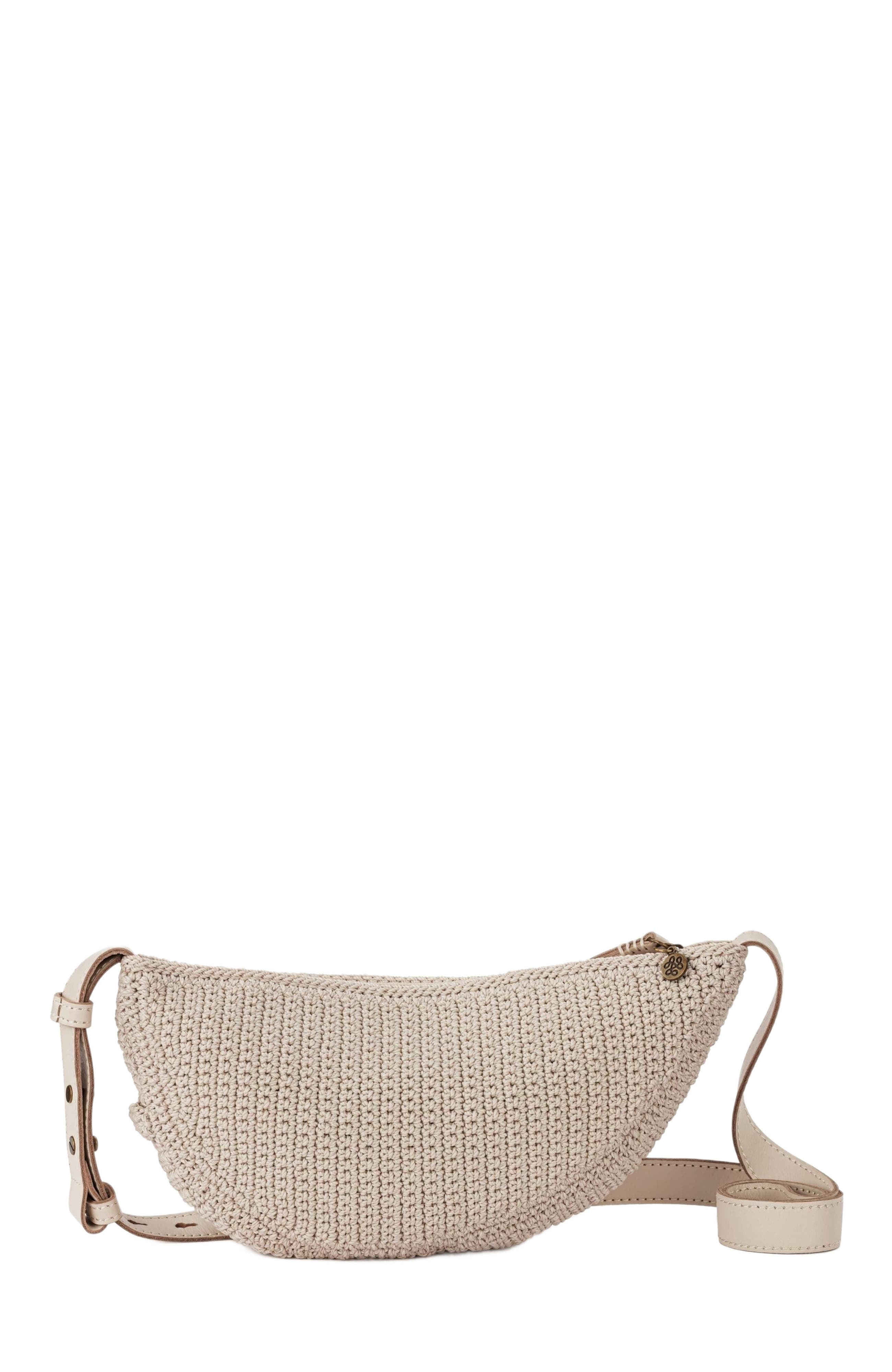 Tess Sling Crochet Bag, Alternate, color, Ecru