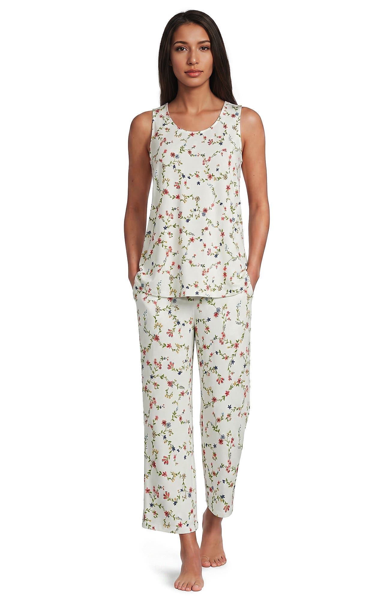selected Ivory/Peach Floral Vine