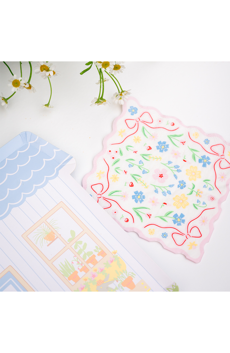 Daydream Society Bunnies In The Garden Pink Floral Petite Napkins, Alternate, color, Asssorted Pre-Pack
