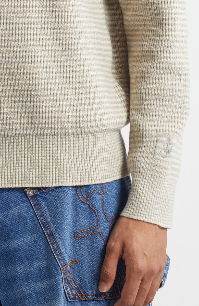 JW Anderson Stripe Half Zip Sweater, Alternate, color, Sand/ Stone