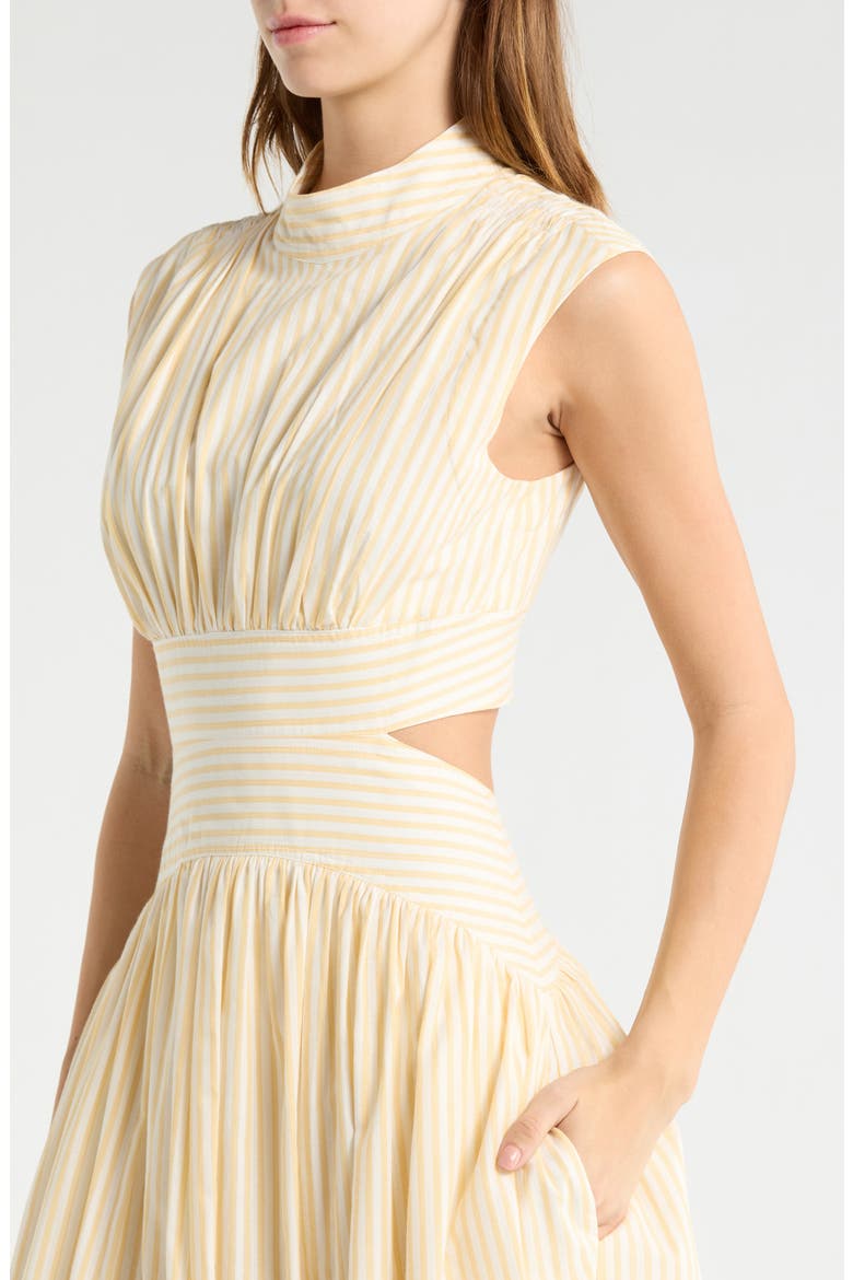 The Julianne Stripe Cotton Maxi Dress, Alternate, color, PASTEL YELLOW