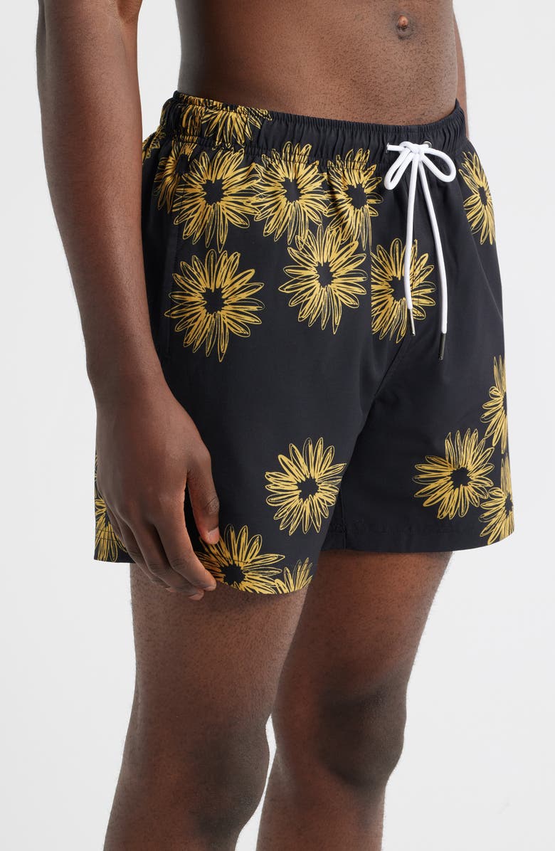 MAVRANS Sunflower Swim Trunks, Alternate, color, Black