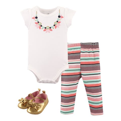 Little One's Cotton Outfit Set Bodysuit, Pants, and Matching Shoes