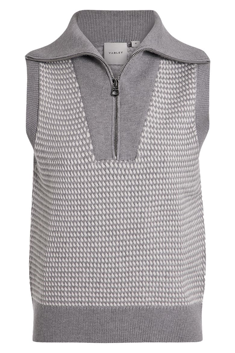 Peterson Half Zip Knit Sweater, Alternate, color, GREY / WHITE