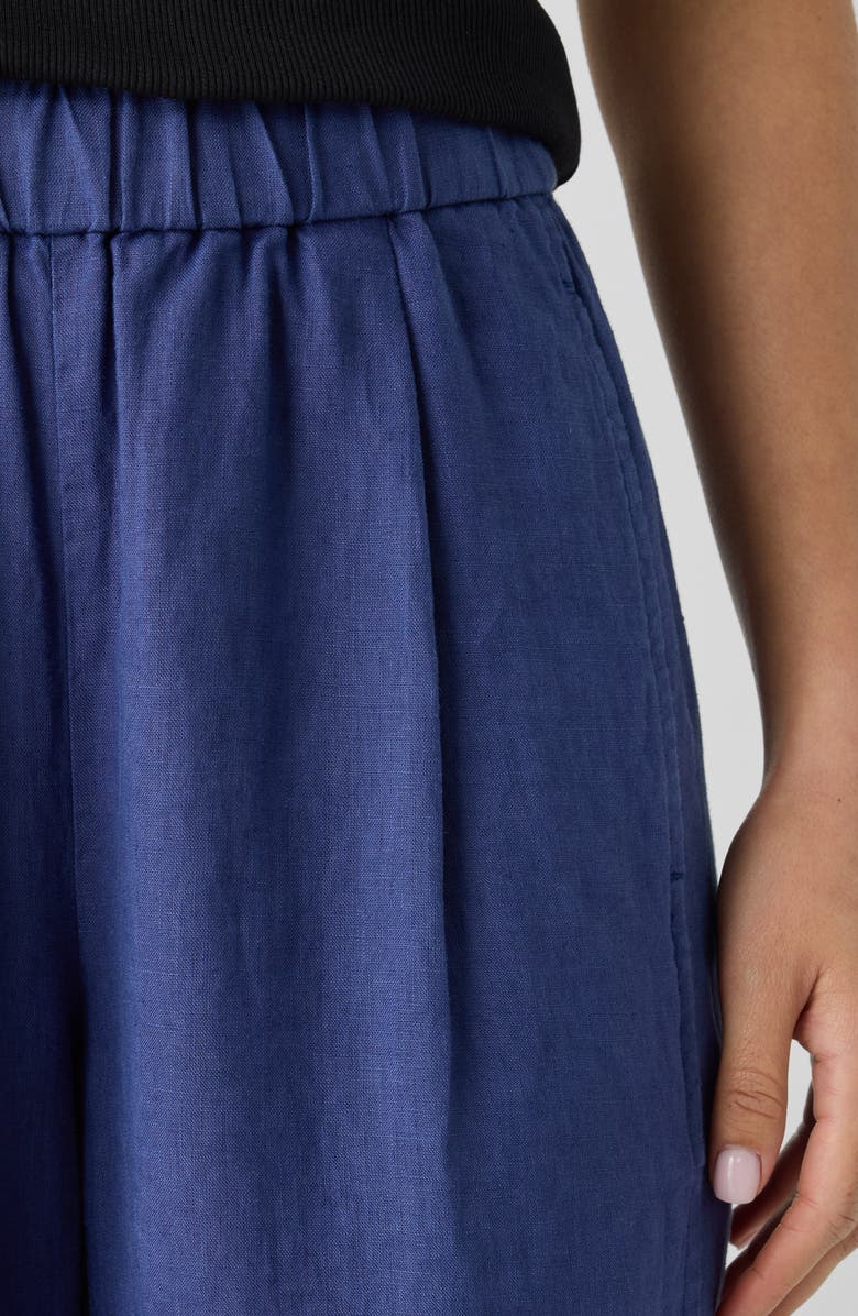 Eileen Fisher Pleated Organic Linen Lantern Pants, Alternate, color, Bluette