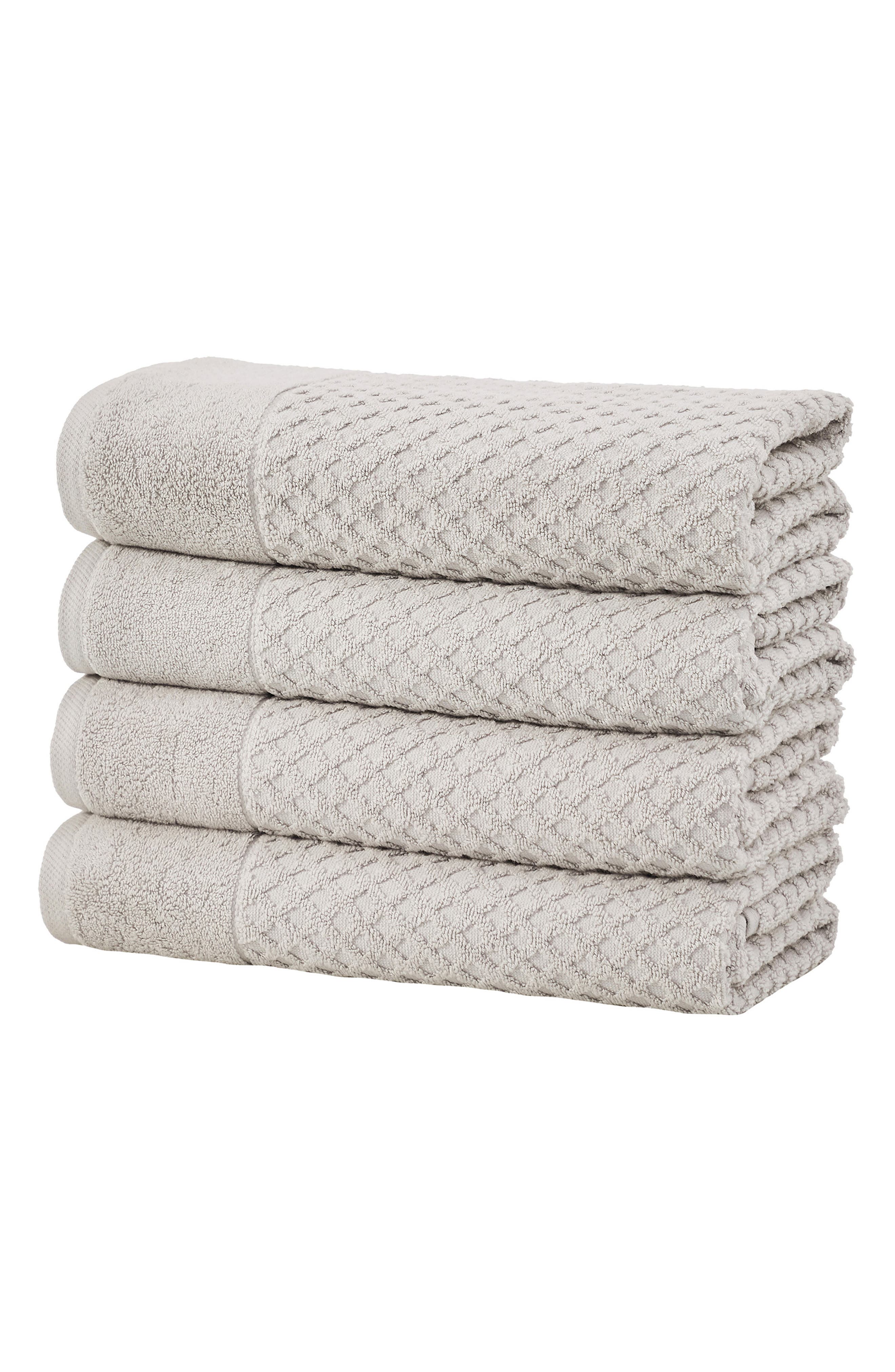 Woven & Weft Diamond Textured 4-Pack Bath Towel Set