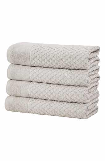 Woven & Weft Diamond Textured 4-Pack Bath Towel Set