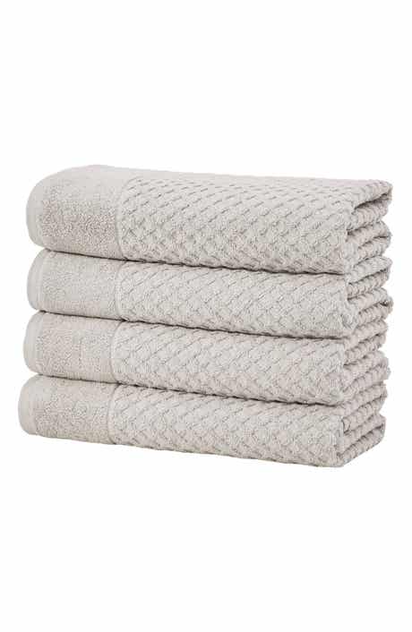 Woven & Weft Diamond Textured 4-Pack Bath Towel Set