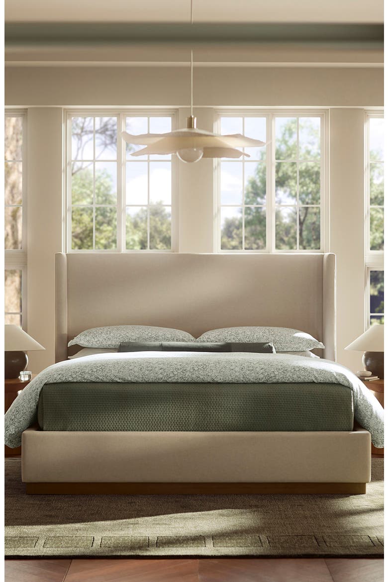 Signature Garden Print Hemmed Organic Cotton Duvet Cover & Shams Set, Alternate, color, MEADOW