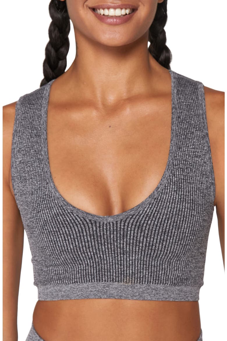 Metta Plunge Brami Bralette, Main, color, HEATHER GREY