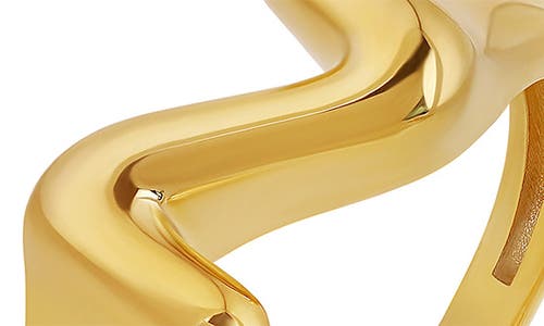 Shymi Bubble Letter Initial Ring In Gold