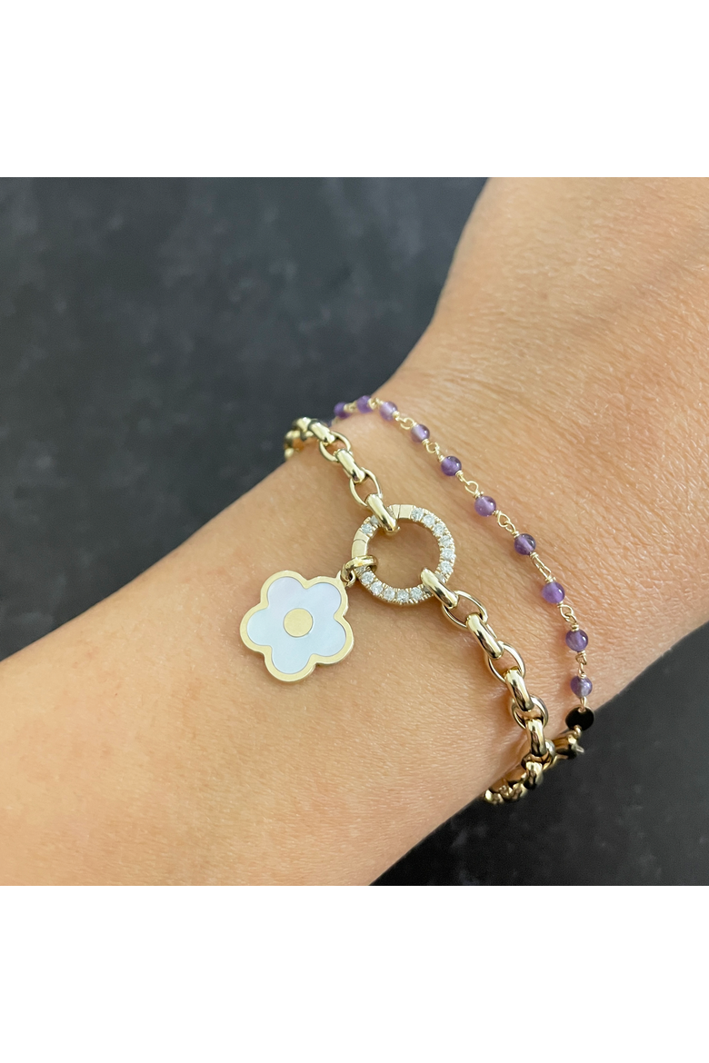 Mother of Pearl Cherry Blossom Charm, Alternate, color, Mother of Pearl