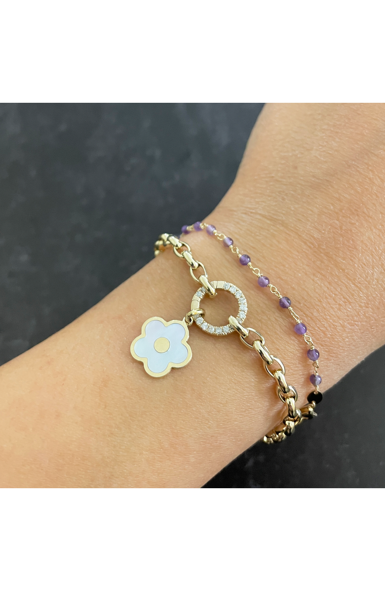 The Lovery Fine Jewelry Mother of Pearl Cherry Blossom Charm, Alternate, color, Mother Of Pearl