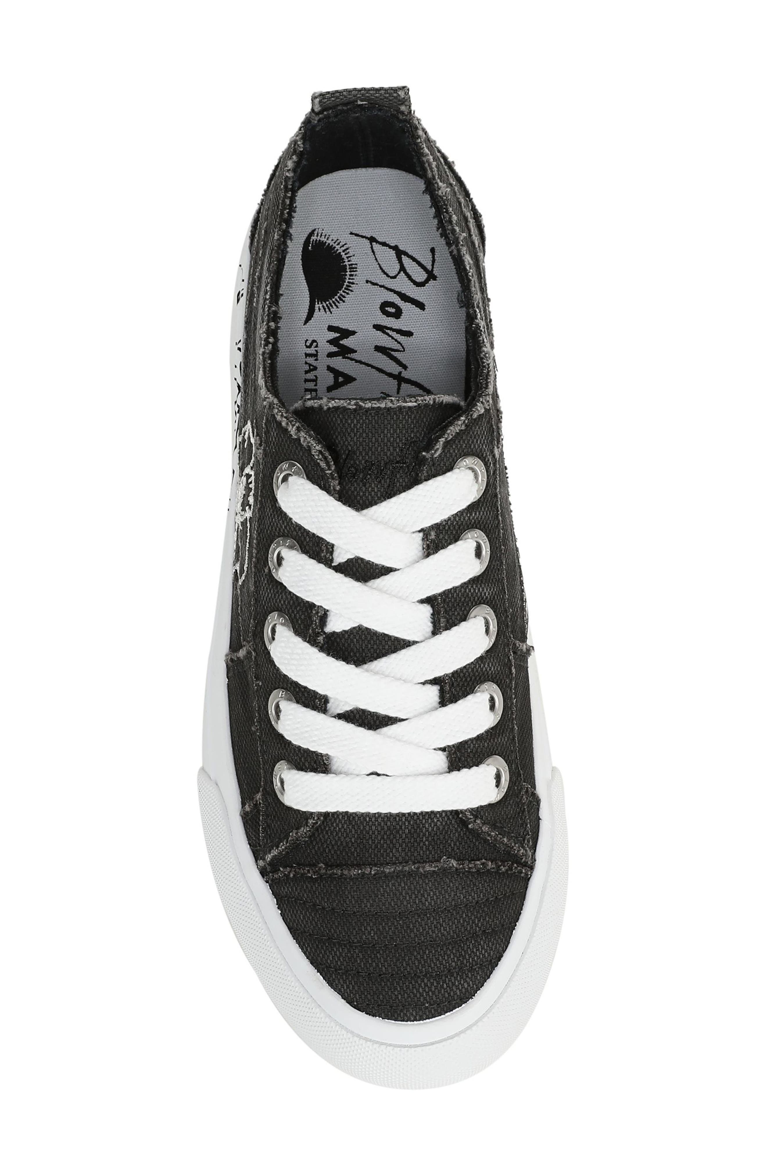 Blowfish Malibu Sadie Sun Embroidered Flower Platform Sneaker, Alternate, color, Black