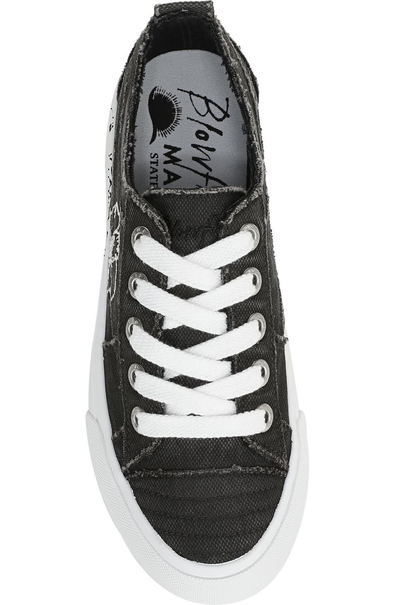 Blowfish Malibu Sadie Sun Embroidered Flower Platform Sneaker, Alternate, color, Black