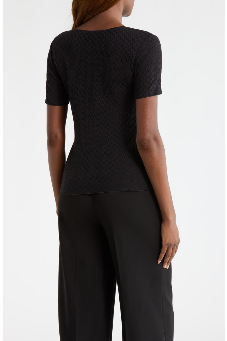 Textured Cotton T-shirt, Alternate, color, SOLID BLACK