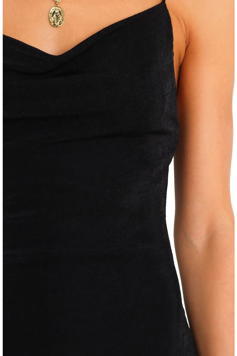 Dixie Cowl Neck Midi Cocktail Dress, Alternate, color, BLACK