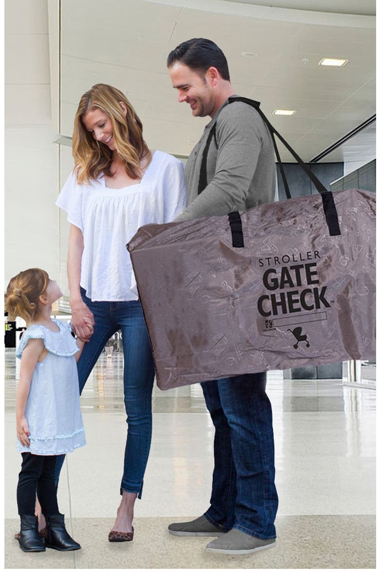 Deluxe Gate Check Travel Bag for Single & Double Strollers, Alternate, color, GREY